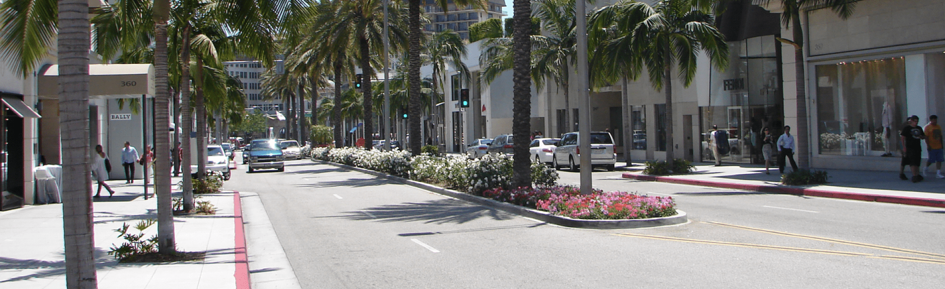 Rodeo Drive luxury shopping street.